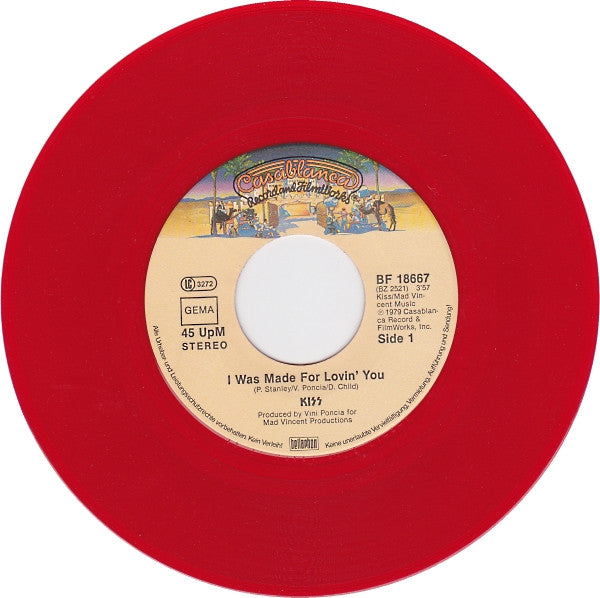 Kiss : I Was Made For Lovin' You (7", Single, Red)