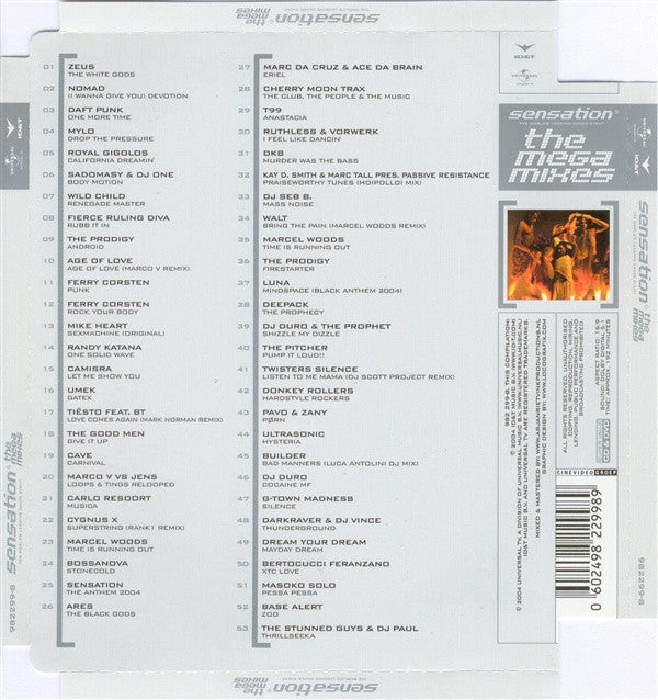 Various : Sensation - The Megamixes (CD, Comp, Mixed + DVD, Mixed)