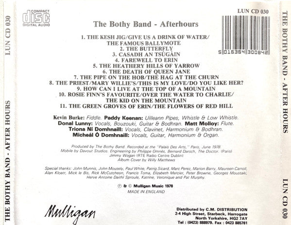 The Bothy Band : Afterhours (CD, Album, RE)