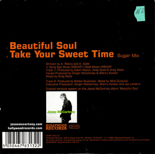 Jesse McCartney : Beautiful Soul (CD, Single)