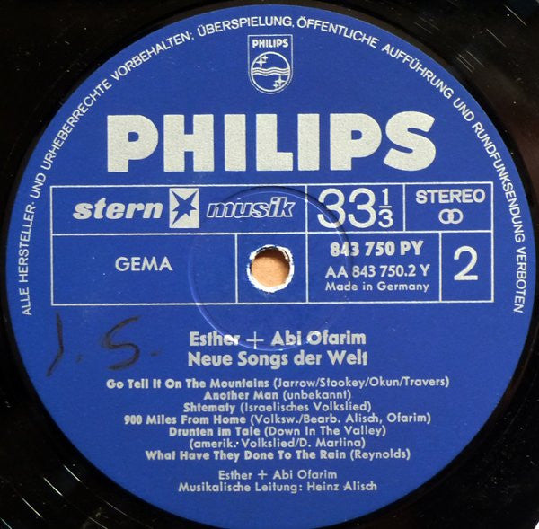 Esther & Abi Ofarim : Neue Songs Der Welt (LP, Album)