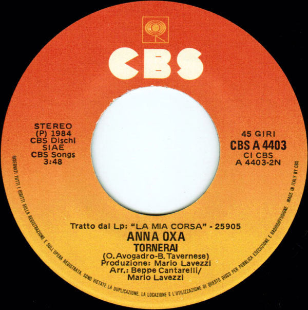 Anna Oxa : Eclissi Totale (7")