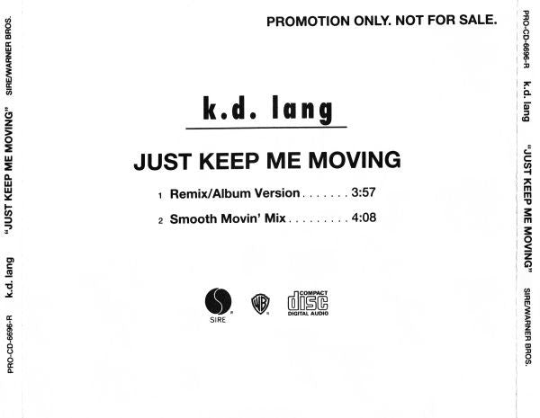 k.d. lang : Just Keep Me Moving (CD, Single, Promo)