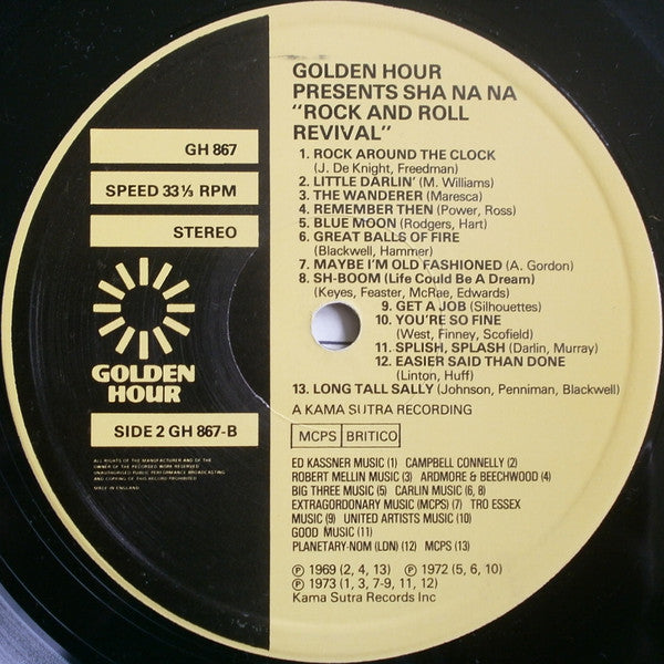 Sha Na Na : Golden Hour Presents Rock 'N' Roll Revival Sha Na Na (LP, Comp)