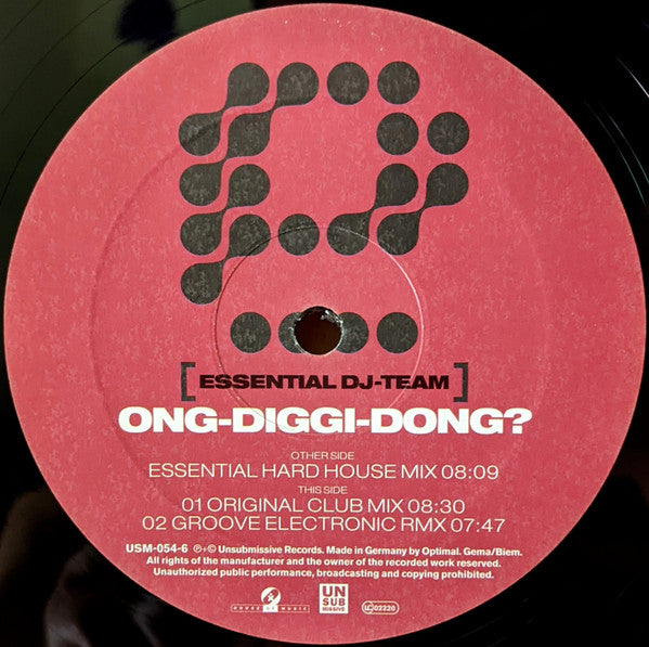 Essential DJ-Team : Ong-Diggi-Dong? (12")