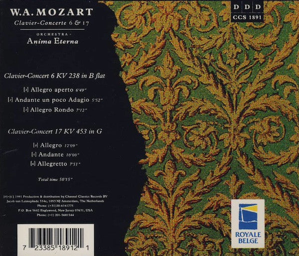 Wolfgang Amadeus Mozart, Anima Eterna, Jos Van Immerseel : Clavier-Concerte 6 & 17 (CD, Album)