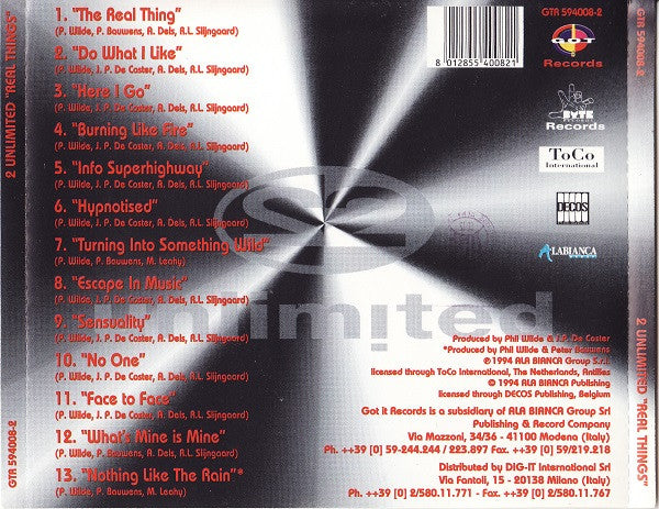 2 Unlimited : Real Things (CD, Album)