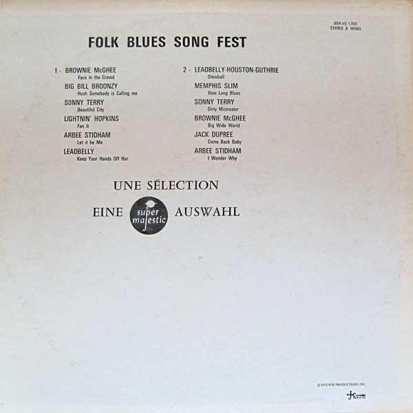 Various : Folk Blues Song Fest (LP, Comp, Mono, ARC)