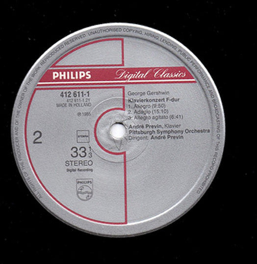 George Gershwin, André Previn, Pittsburgh Symphony Orchestra : Rhapsody In Blue • Concerto In F • An American In Paris (LP)