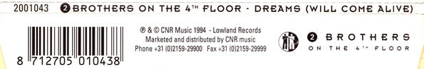 2 Brothers On The 4th Floor Featuring Des'Ray And D-Rock : Dreams (Will Come Alive) (CD, Maxi)