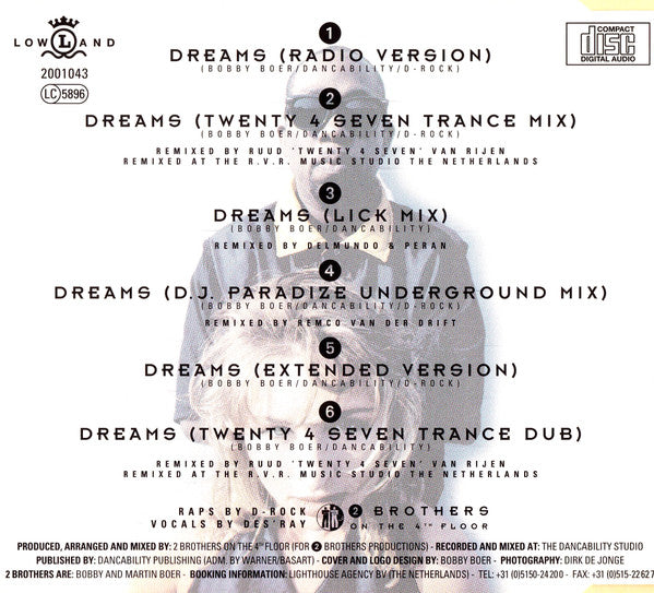 2 Brothers On The 4th Floor Featuring Des'Ray And D-Rock : Dreams (Will Come Alive) (CD, Maxi)