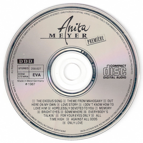 Anita Meyer : Première (A Collection Of Film And Musical Songs) (CD, Album)