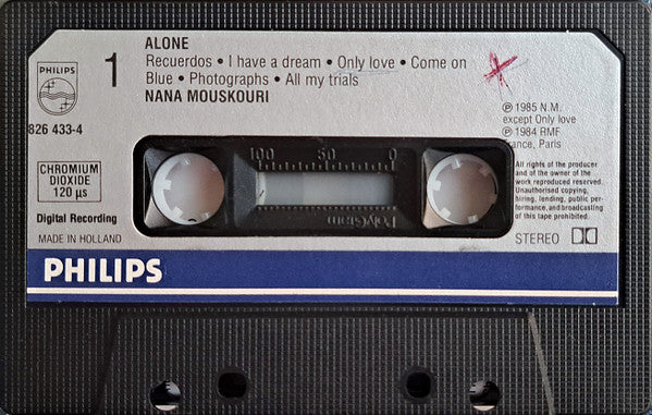 Nana Mouskouri : Alone (Cass, Album, Chr)