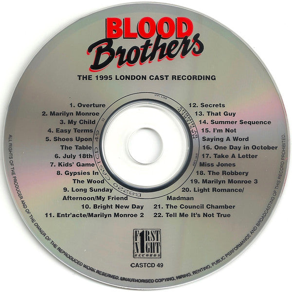Various : Blood Brothers: The 1995 London Cast Recording (CD, Album)