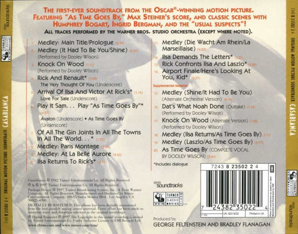 Max Steiner : Casablanca (Original Motion Picture Soundtrack) (CD, Album, RM)