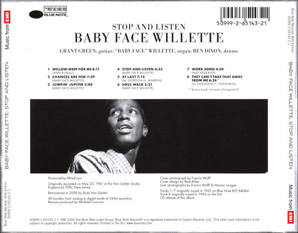 'Baby Face' Willette : Stop And Listen (CD, Album, RE, RM)