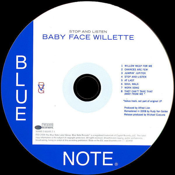 'Baby Face' Willette : Stop And Listen (CD, Album, RE, RM)