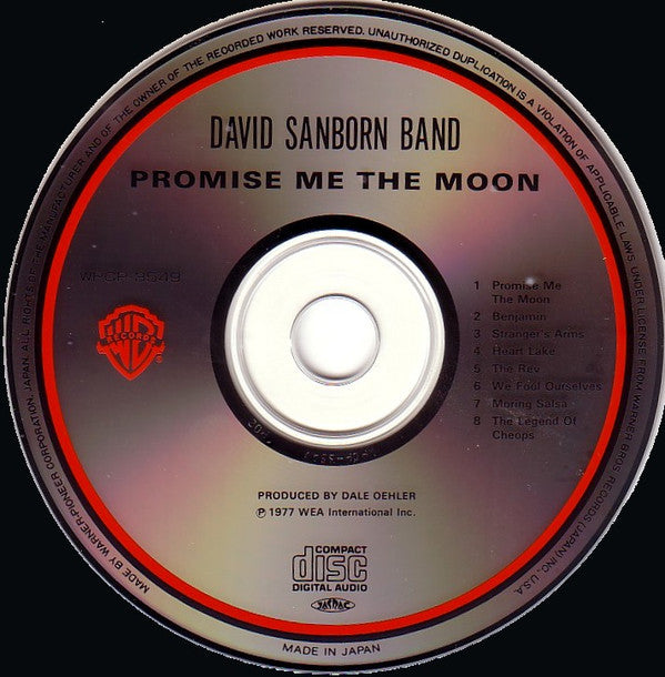 David Sanborn Band : Promise Me The Moon (CD, Album, RE)