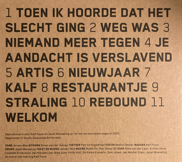 Jeroen Woe : Weg Was (CD, Album)