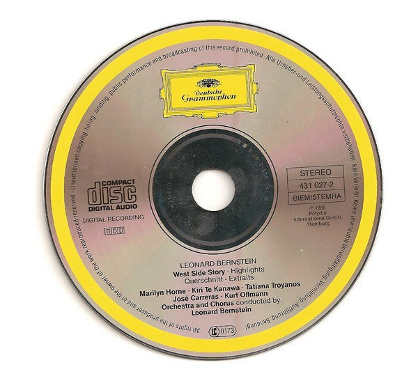 Leonard Bernstein : Kiri Te Kanawa • Tatiana Troyanos • Marilyn Horne • José Carreras • Kurt Ollmann : West Side Story - Highlights - Querschnitt (CD)