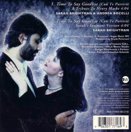 Sarah Brightman & Andrea Bocelli : Time To Say Goodbye (Con Te Partirò) (A Tribute To Henry Maske) (CD, Single, Car)