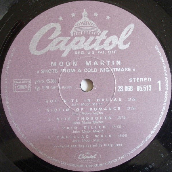 Moon Martin : Shots From A Cold Nightmare (LP, Album)