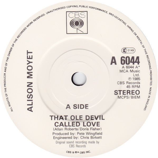 Alison Moyet : That Ole Devil Called Love (2x7", Single, Gat)