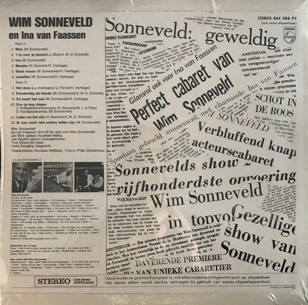Wim Sonneveld En Ina van Faassen : Wim Sonneveld  En Ina van Faassen (LP, Album)