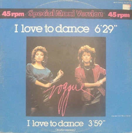 Voggue : I Love To Dance  (12", EP, Spe)