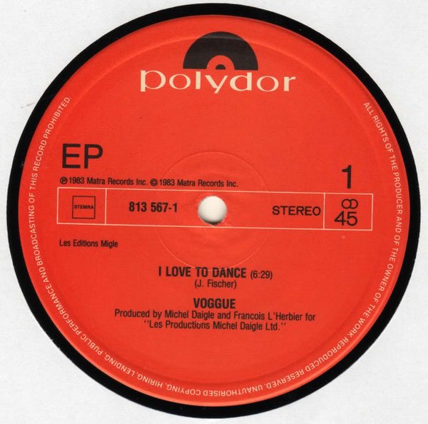 Voggue : I Love To Dance  (12", EP, Spe)