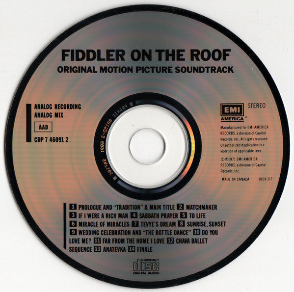 John Williams (4), Isaac Stern : Fiddler On The Roof (Original Motion Picture Soundtrack Recording) (CD, Album, RE)
