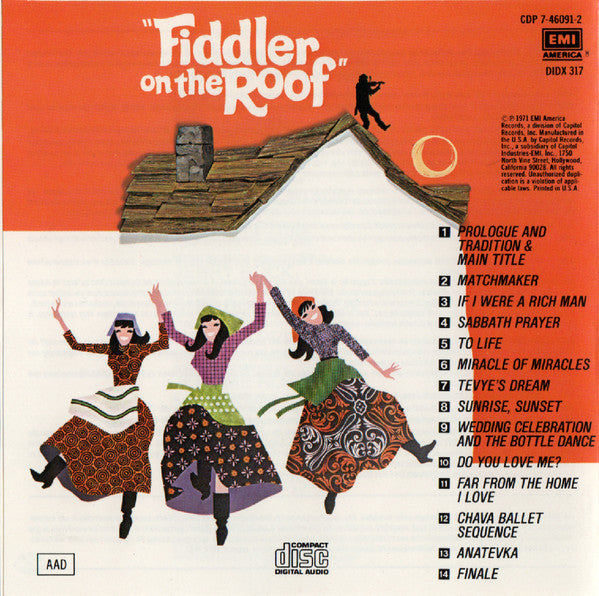 John Williams (4), Isaac Stern : Fiddler On The Roof (Original Motion Picture Soundtrack Recording) (CD, Album, RE)