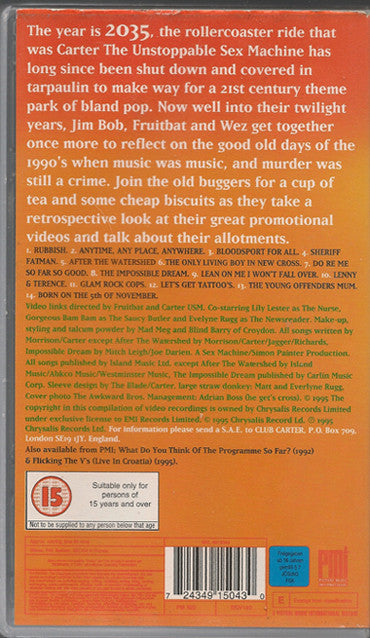 Carter The Unstoppable Sex Machine : Straw Donkey...The Videos (VHS, Comp, PAL)