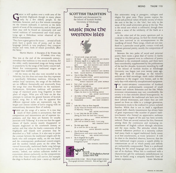 Various : Music From The Western Isles (LP, Comp, Mono)