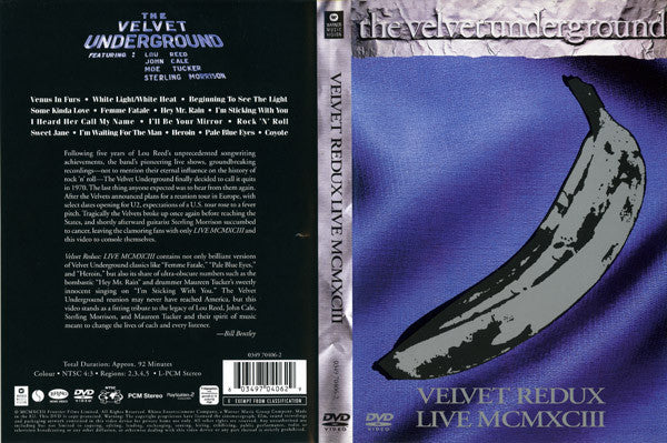 The Velvet Underground : Velvet Redux Live MCMXCIII (DVD-V, RE, RM, NTSC)