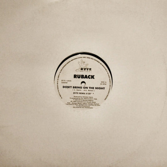 Ruback : Don't Bring On The Night (12")