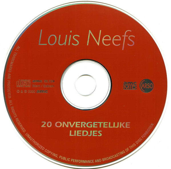 Louis Neefs : 20 Onvergetelijke Liedjes (CD, Comp)