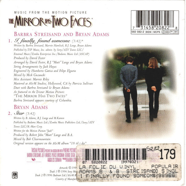Barbra Streisand & Bryan Adams : I Finally Found Someone (CD, Single)