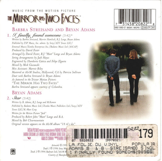 Barbra Streisand & Bryan Adams : I Finally Found Someone (CD, Single)