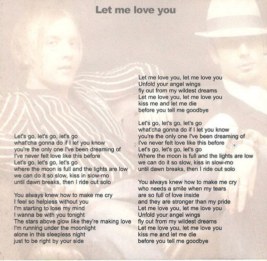 Tamara Todevska, Rade Vrčakovski And Adrian Gadža : Let Me Love You (CD, Maxi, Promo + DVD-V, Promo)