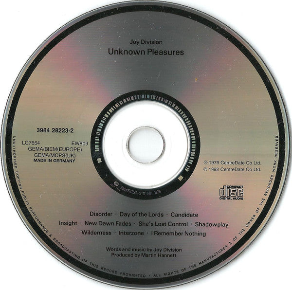 Joy Division : Unknown Pleasures (CD, Album, RE, Cin)