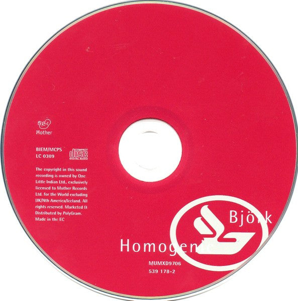 Björk : Homogenic (CD, Album, Dig)