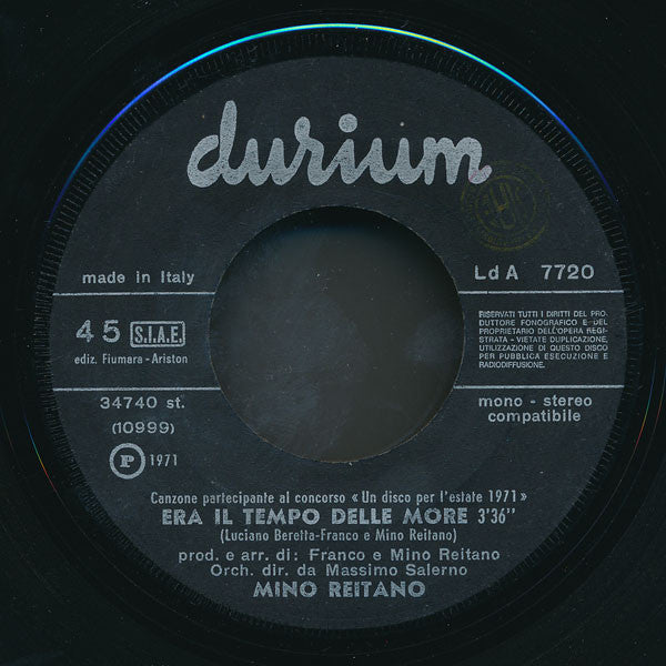 Mino Reitano : Era Il Tempo Delle More (7")