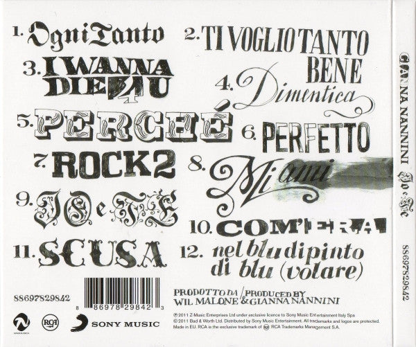 Gianna Nannini : Io E Te (CD, Album)