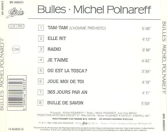 Michel Polnareff : Bulles (CD, Album, RE)