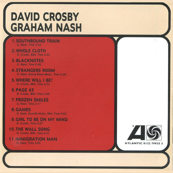 Crosby & Nash : Graham Nash David Crosby (CD, Album, RE)