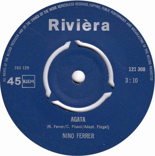 Nino Ferrer : Agata ( Spaans Gezongen ) (7", Single, Mono, 3-P)