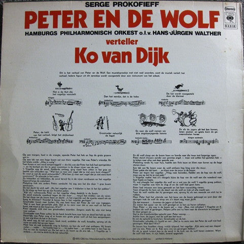 Sergei Prokofiev – Philharmonisches Staatsorchester Hamburg o.l.v. Hans-Jürgen Walther , verteller Ko Van Dijk : Peter En De Wolf (LP)