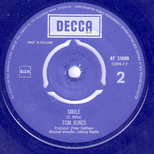 Tom Jones : Delilah / Smile (7", Single)