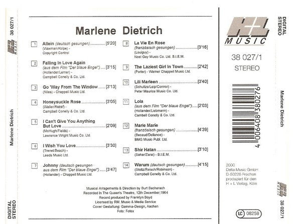Marlene Dietrich : Marlene Dietrich (CD, Comp)